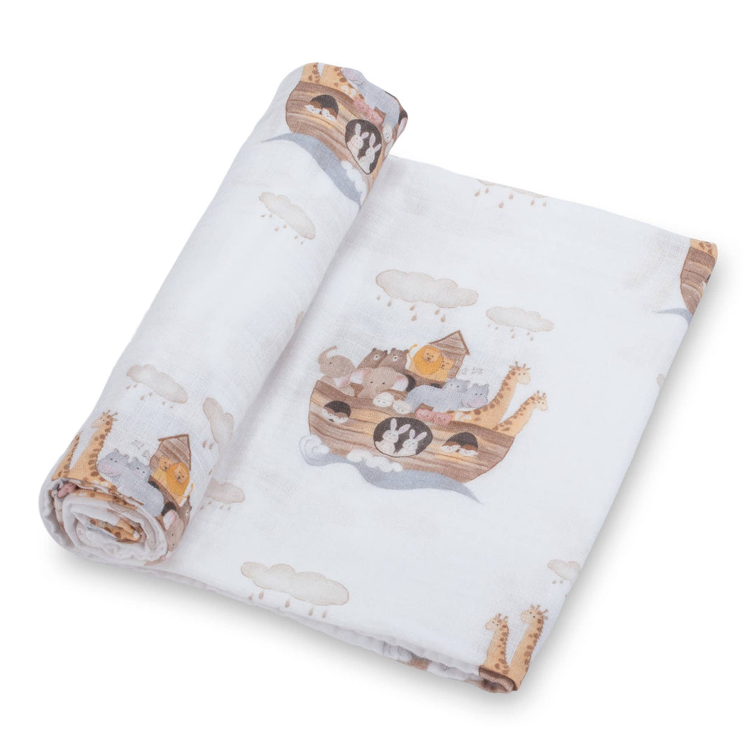 Noah's Ark Baby Swaddle Blanket - Premium Swaddle from LollyBanks - Just $16.95! Shop now at Pat's Monograms