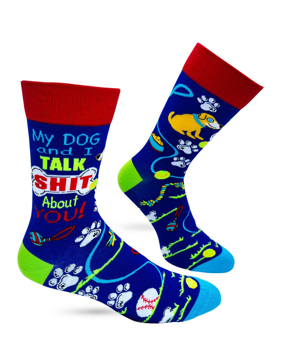 My Dog and I Talk Shit About You Men's Novelty Crew Socks - Premium socks from Fabdaz - Just $11.95! Shop now at Pat's Monograms