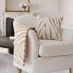 Rumi Zebra Cotton Knit Throw: Beige - Premium  from Tajik Home LLC - Just $35.95! Shop now at Pat's Monograms