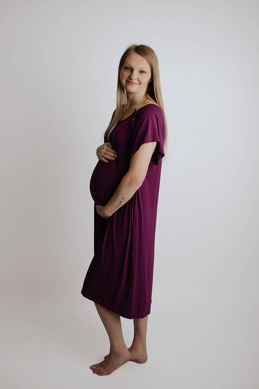 Plum Purple Maternity Labor and Delivery/ Nursing Gown - Premium nursing & Feeding from Three Little Tots - Just $36.95! Shop now at Pat's Monograms