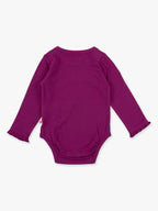 Baby Girls Plum Tart Knit Long Sleeve Ruffle Bodysuit - Premium Baby & Toddler Outfits from RuffleButts + RuggedButts - Just $24.95! Shop now at Pat's Monograms