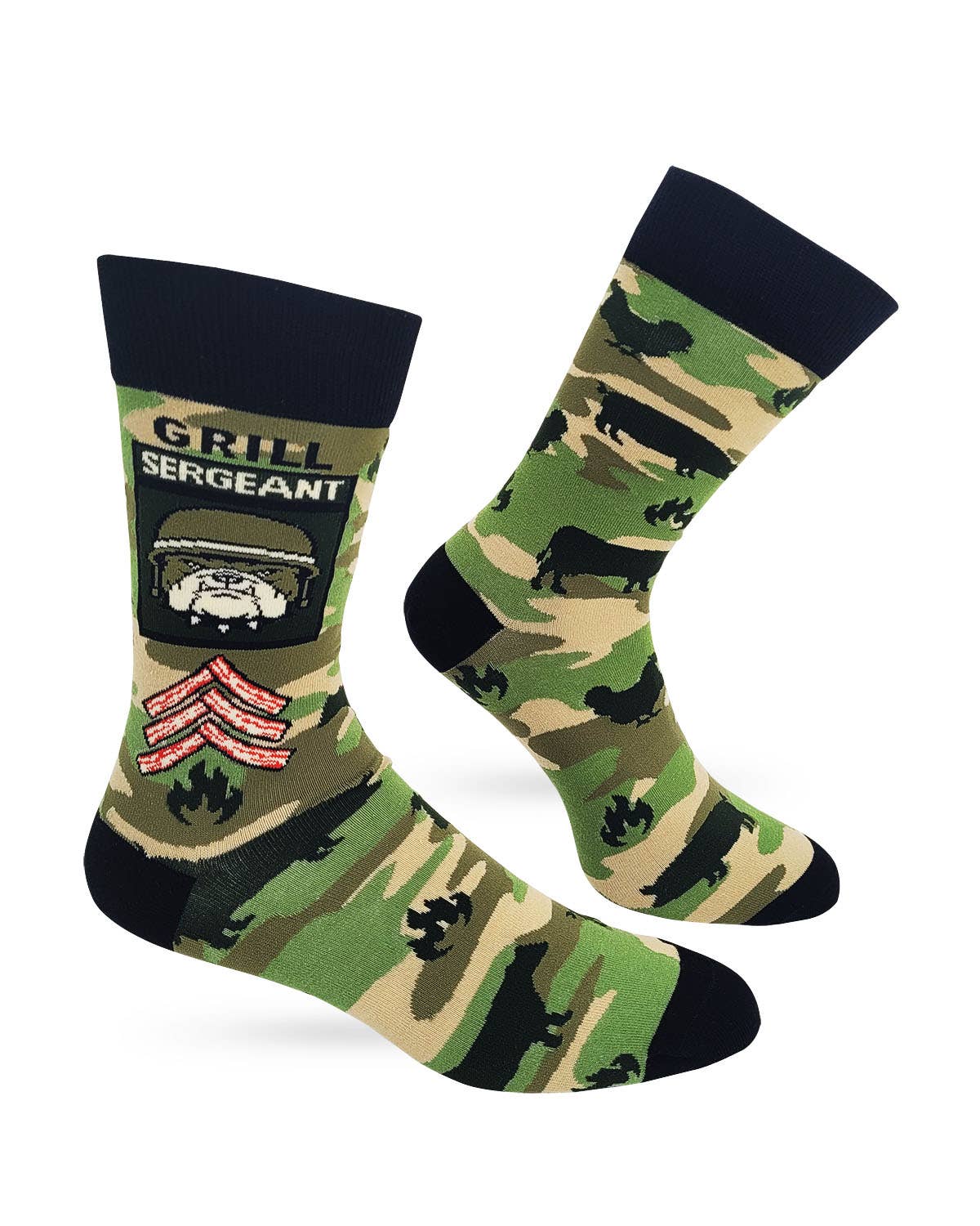 Grill Sergeant Cookout Grilling BBQ Men's Novelty Crew Socks
