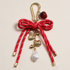 Strawberry Heart Charm Keychain & Bag Charm | Enamel Detailing and Bow Accent — Frem