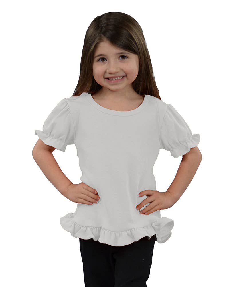 Infant Toddler Short Sleeve Girls Ruffle Top Blank Frill Tee - Premium Baby & Toddler Tops from MONAG - Just $15! Shop now at Pat's Monograms