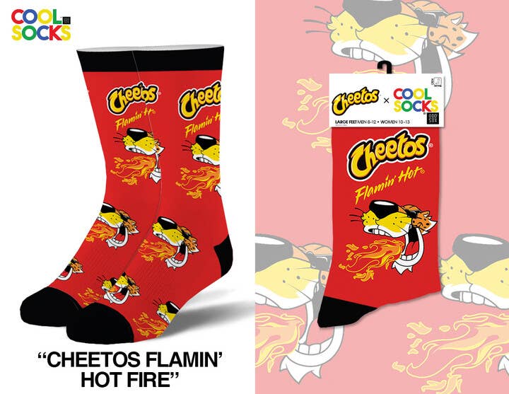 Cheetos Flamin Hot Fire - Mens Crew Folded - Premium socks from Cool Socks - Just $11.95! Shop now at Pat's Monograms