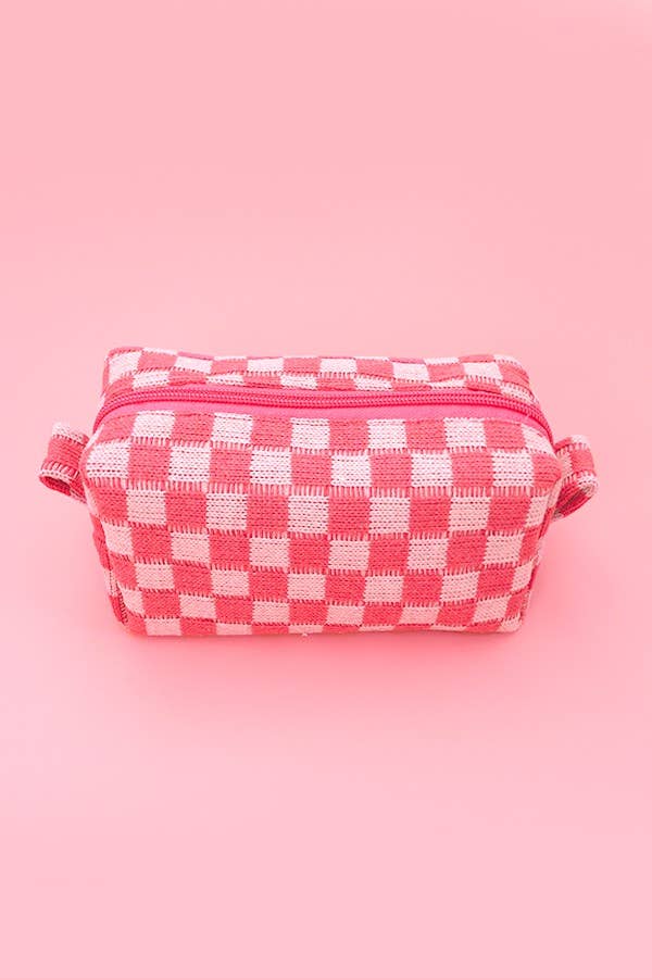 CHECKER MAKEUP COSMETIC POUCH BAG - Premium Cosmetic Bag from JOSSLYN by Wall to Wall - Just $7.45! Shop now at Pat's Monograms