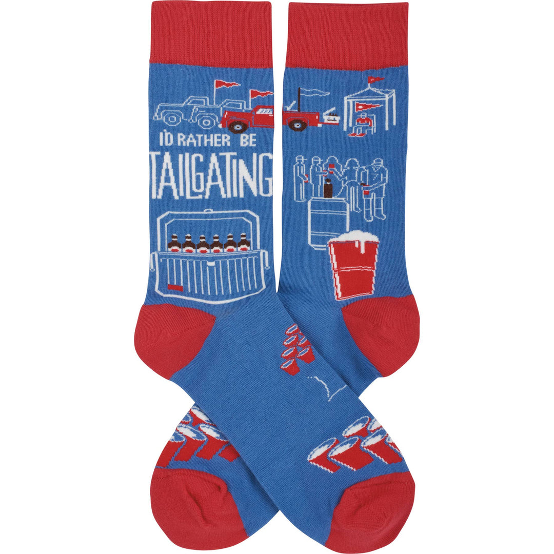 I'd Rather Be Tailgating Socks - Premium socks from Primitives by Kathy - Just $10.95! Shop now at Pat's Monograms