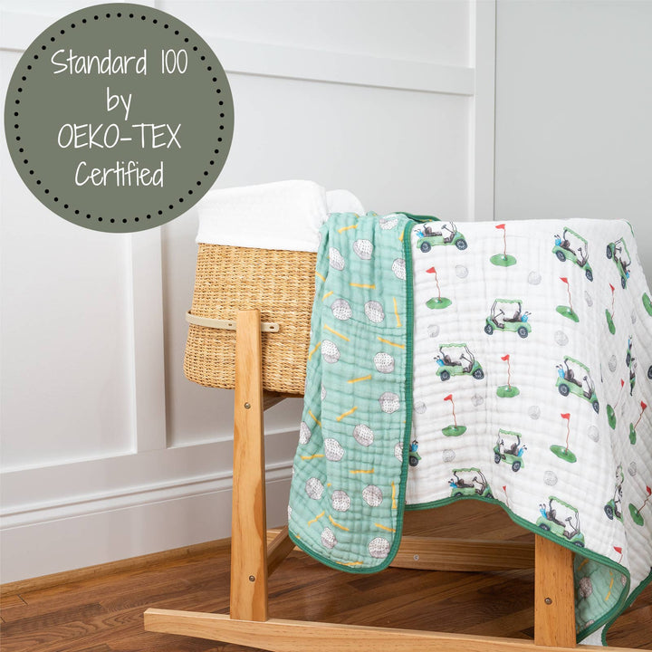 Golf A Round Sports Theme Baby Toddler Muslin Blanket - Premium Baby Blanket from LollyBanks - Just $29.95! Shop now at Pat's Monograms