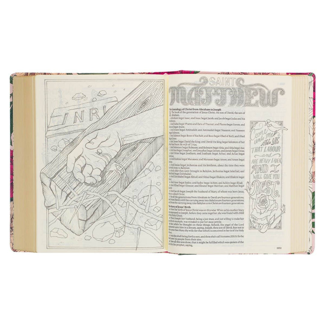 KJV My Creative Bible Hardcover, Pink Floral Printed - Premium Bible from Christian Art Gifts - Just $48.95! Shop now at Pat's Monograms