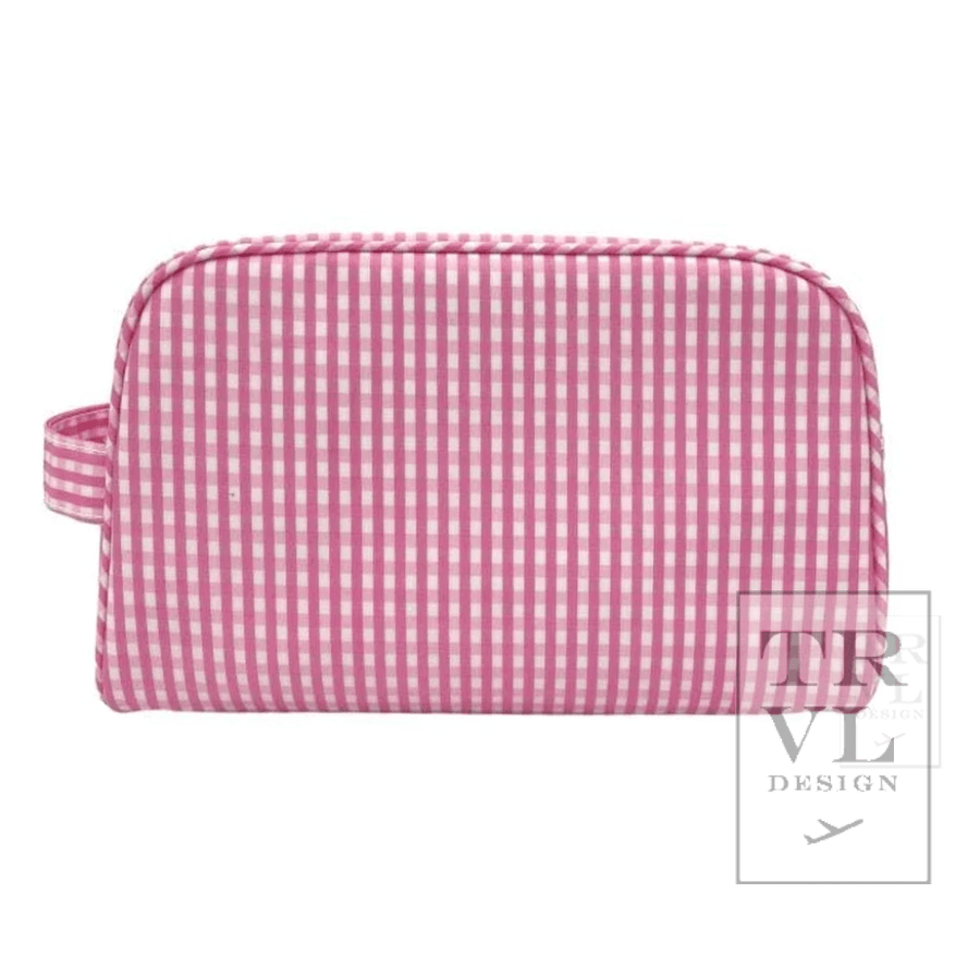 Stowaway - Toiletry Bag Gingham Pink - Premium Cosmetic Bag from TRVL Design - Just $36! Shop now at Pat's Monograms