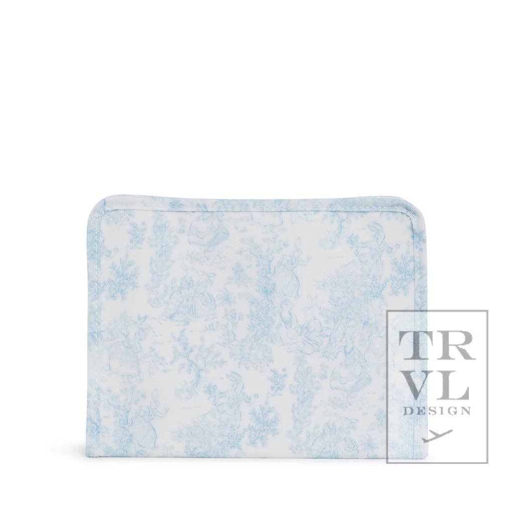 Roadie Medium - Bunny Toile Blue Zip Pouch - Premium Travel Accessories from TRVL Design - Just $29.95! Shop now at Pat's Monograms