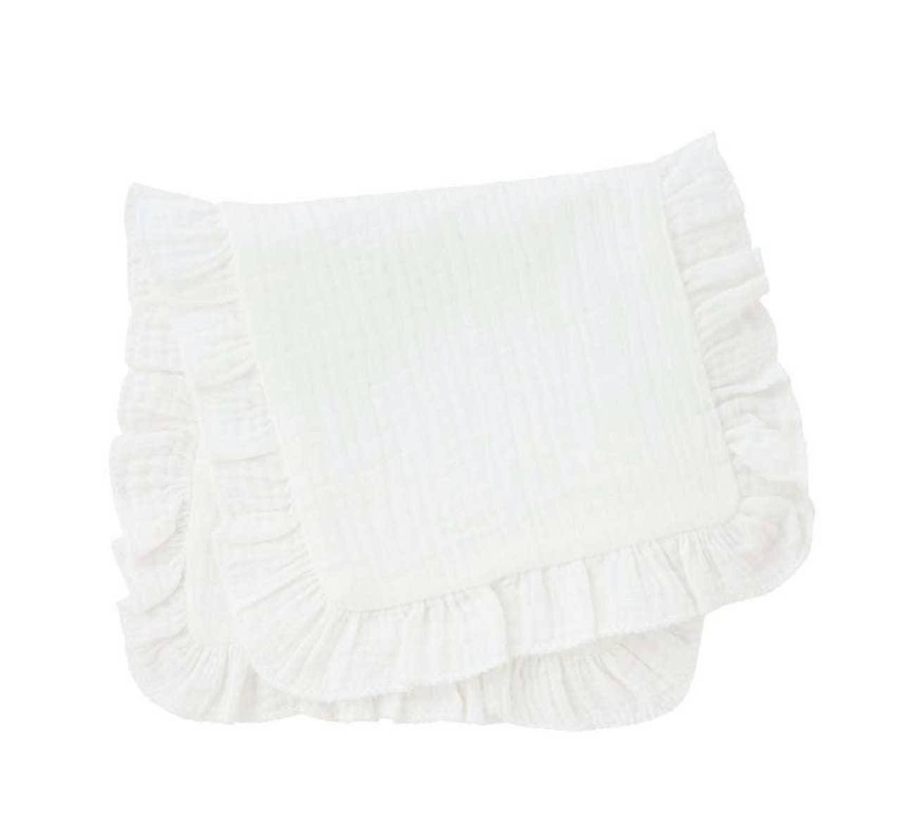 Muslin Ruffle Burp - Baby Gift, Shower Gift, Newborn - Premium Baby Accessories from Zsa Zsa & LoLLi Monogram Blanks - Just $9.95! Shop now at Pat's Monograms