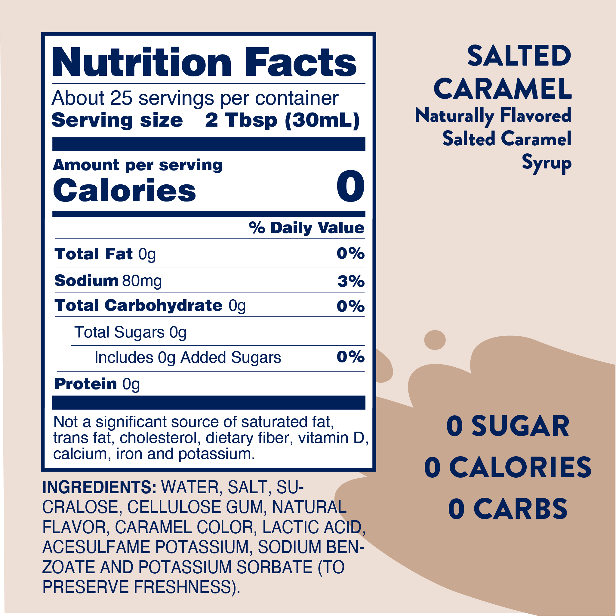 Sugar Free Salted Caramel Syrup - Premium  from Jordan's Skinny Mixes - Just $9.59! Shop now at Pat's Monograms