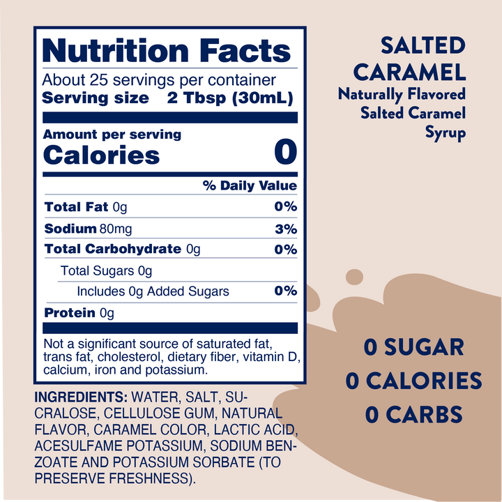 Sugar Free Salted Caramel Syrup - Premium  from Jordan's Skinny Mixes - Just $8.95! Shop now at Pat's Monograms