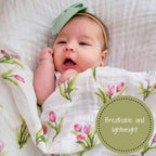 Tulip Garden Baby Swaddle Blanket - Premium Swaddle from LollyBanks - Just $16.95! Shop now at Pat's Monograms