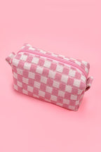 CHECKER MAKEUP COSMETIC POUCH BAG - Premium Cosmetic Bag from JOSSLYN by Wall to Wall - Just $7.45! Shop now at Pat's Monograms