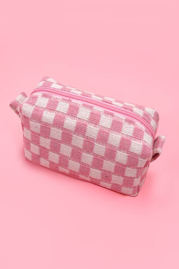 CHECKER MAKEUP COSMETIC POUCH BAG - Premium Cosmetic Bag from JOSSLYN by Wall to Wall - Just $7.45! Shop now at Pat's Monograms
