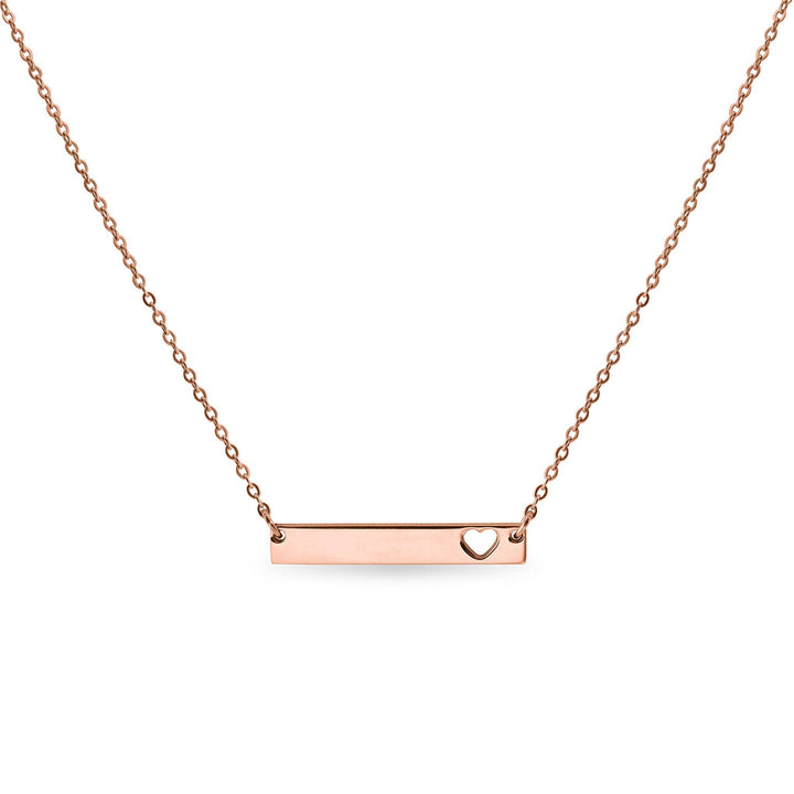 Cutout Heart Bar Necklace - Laser Engraved Personalization - Premium jewelry from WJW - Just $22.95! Shop now at Pat's Monograms