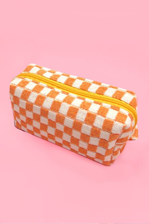 CHECKER MAKEUP COSMETIC POUCH BAG - Premium Cosmetic Bag from JOSSLYN by Wall to Wall - Just $7.45! Shop now at Pat's Monograms