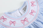 Blue Seersucker Bow Smocked Bishop Dress - Premium Baby & Toddler Dresses from Lil Cactus - Just $36.95! Shop now at Pat's Monograms