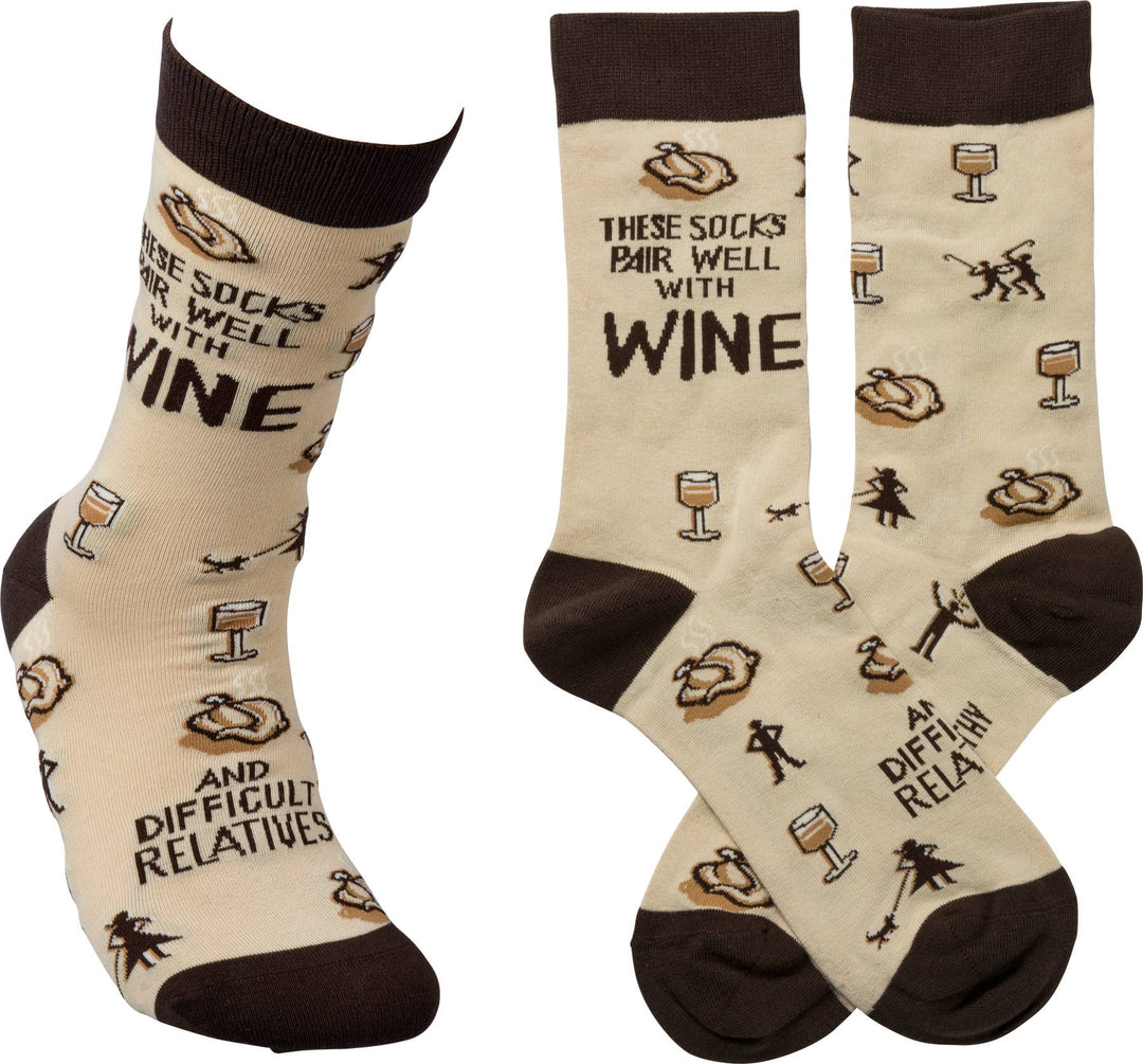 These Socks Pair Well With Wine Socks - Premium socks from Primitives by Kathy - Just $9.95! Shop now at Pat's Monograms