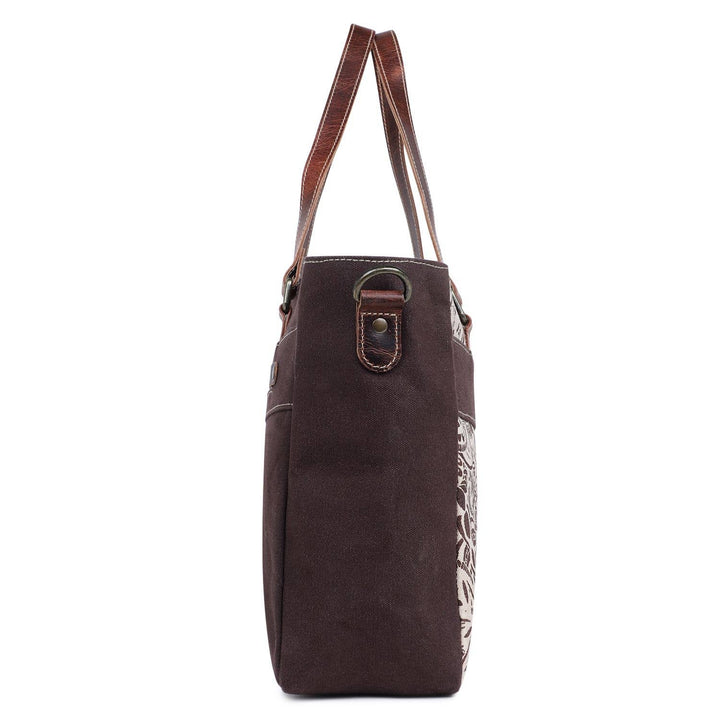 Canvas & Leather Women's Tote Bag - Timberwolf/Van Dyke - Premium tote bag from Sixtease Bags USA - Just $52! Shop now at Pat's Monograms