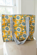 Rourke Yellow Floral Patterned Tote Bag - Premium  from Nash Grey - Just $59.95! Shop now at Pat's Monograms