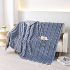 Ultra Soft Ribbed Blanket - Plush Flannel Throw - Premium blankets from FLUFFERY - Just $21.95! Shop now at Pat's Monograms