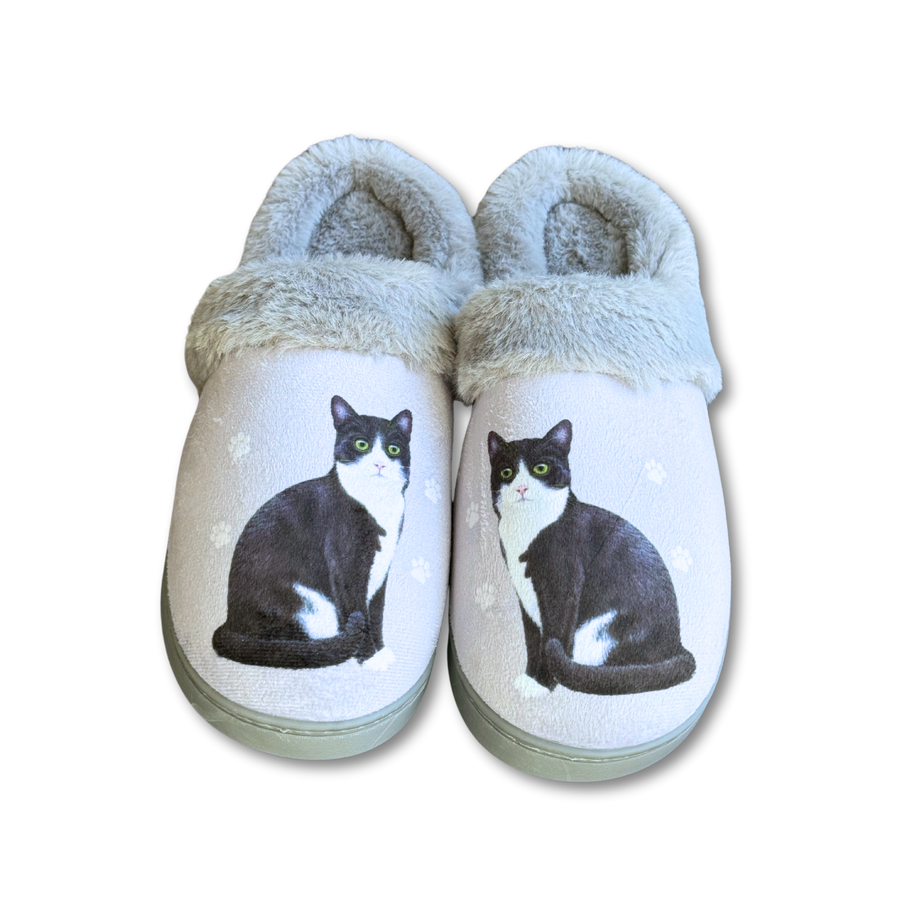 Black & White Cat Snuggs Slipper - Premium Slippers from E&S Pets - Just $24.95! Shop now at Pat's Monograms