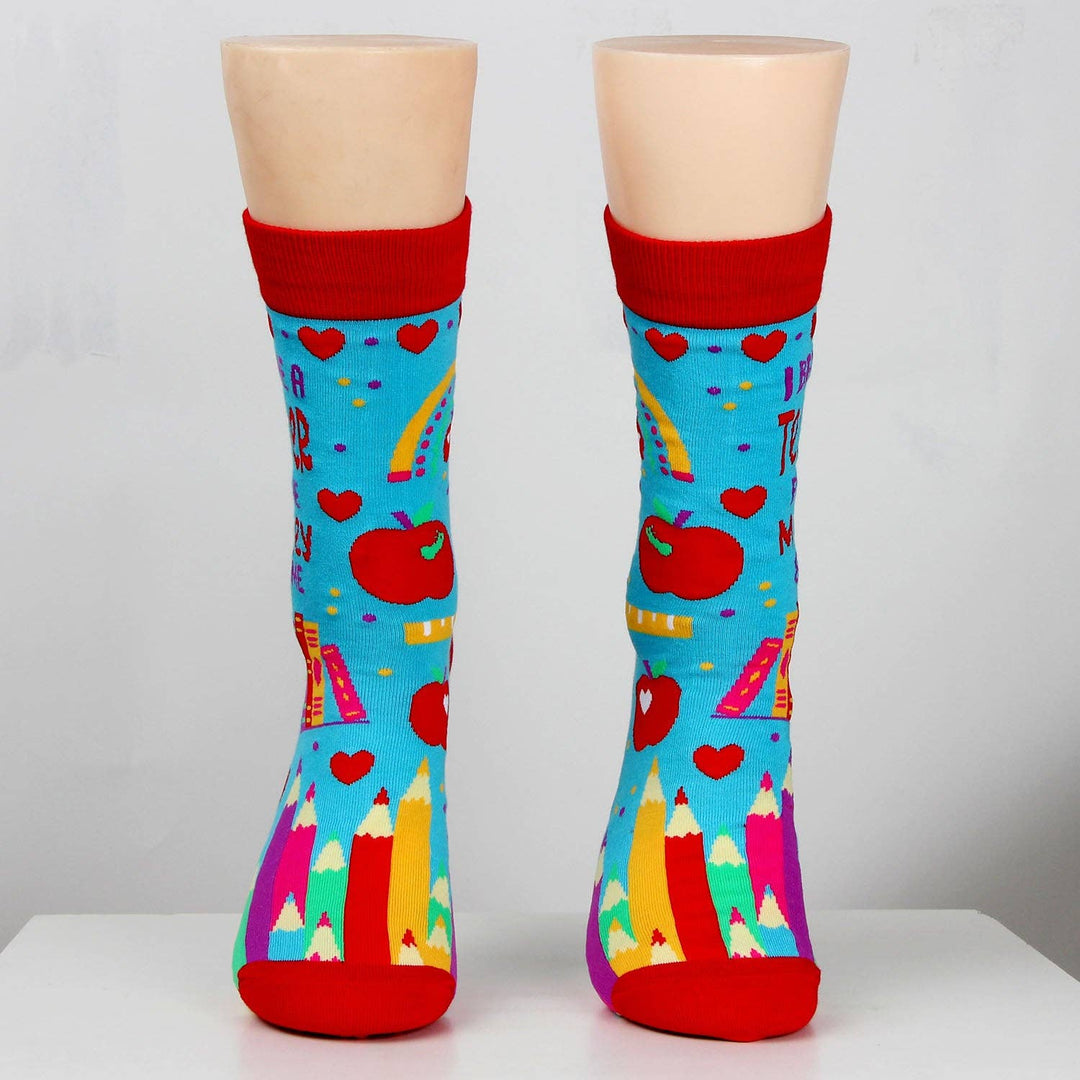 I Became a Teacher For The Money and Fame Women's Novelty Crew Socks - Premium Socks from Fabdaz - Just $11.95! Shop now at Pat's Monograms