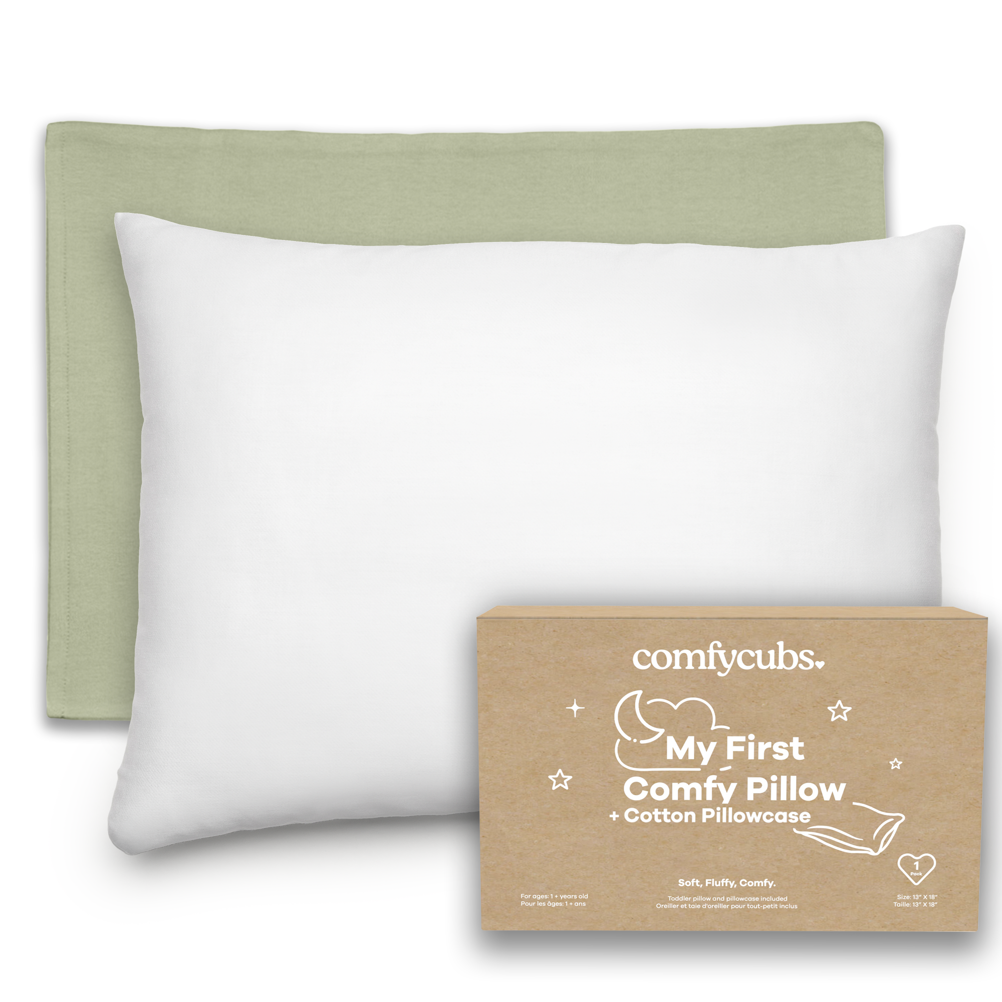 Toddler Pillow with Soft Cotton and Muslin Cotton Pillowcase - Premium pillow from Comfy Cubs - Just $24.95! Shop now at Pat's Monograms