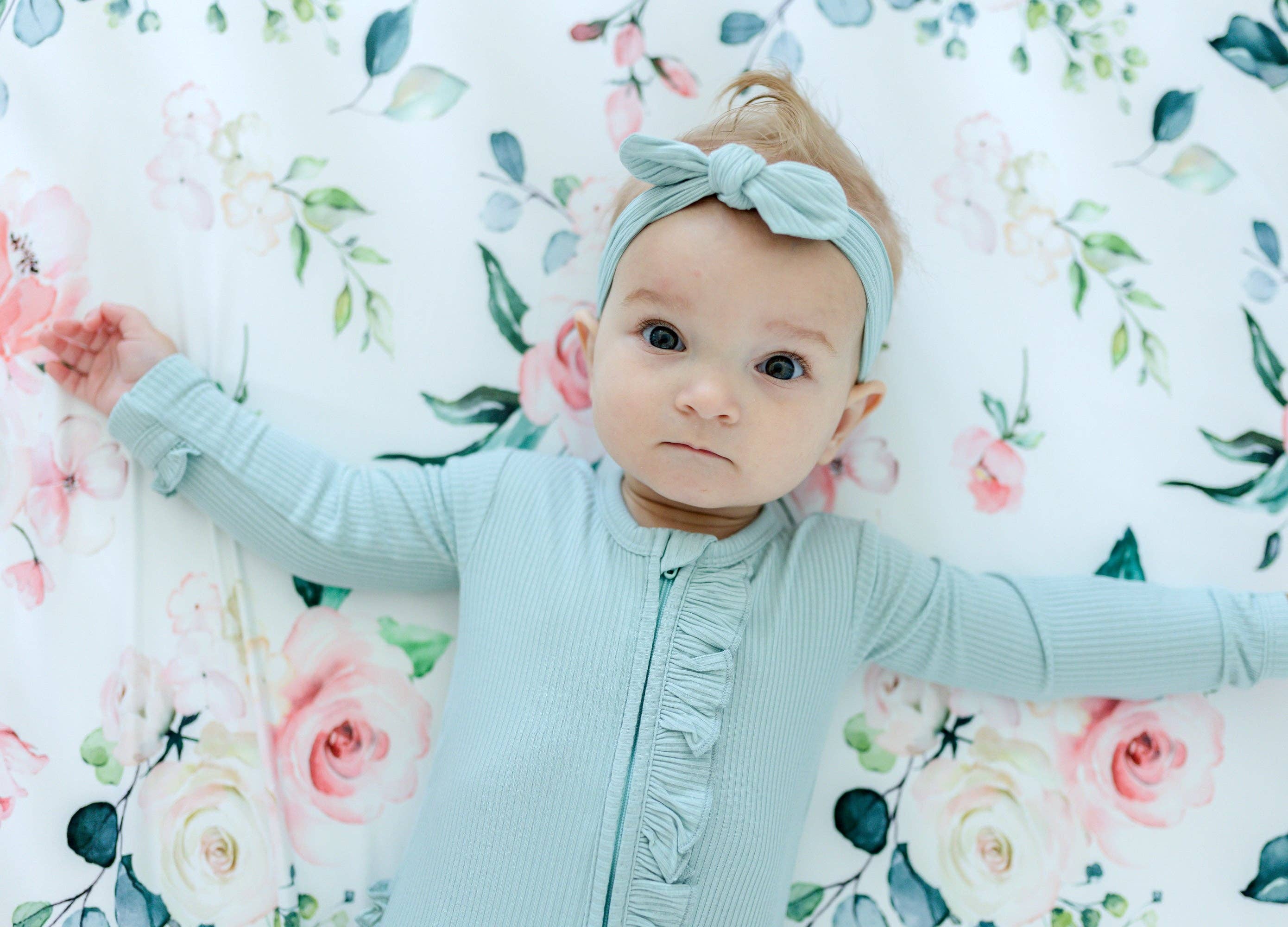 Standard Size Fitted Crib Sheet - Peach Floral - Premium Baby Accessories from Honey Lemonade - Just $28.95! Shop now at Pat's Monograms