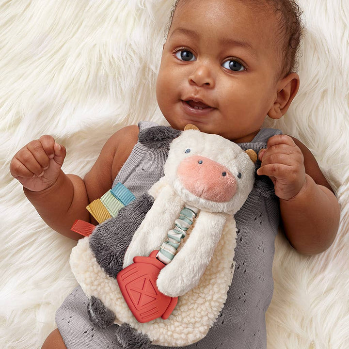 Cow Itzy Friends Lovey™ Plush - Premium Baby Soothers from Itzy Ritzy - Just $13.95! Shop now at Pat's Monograms