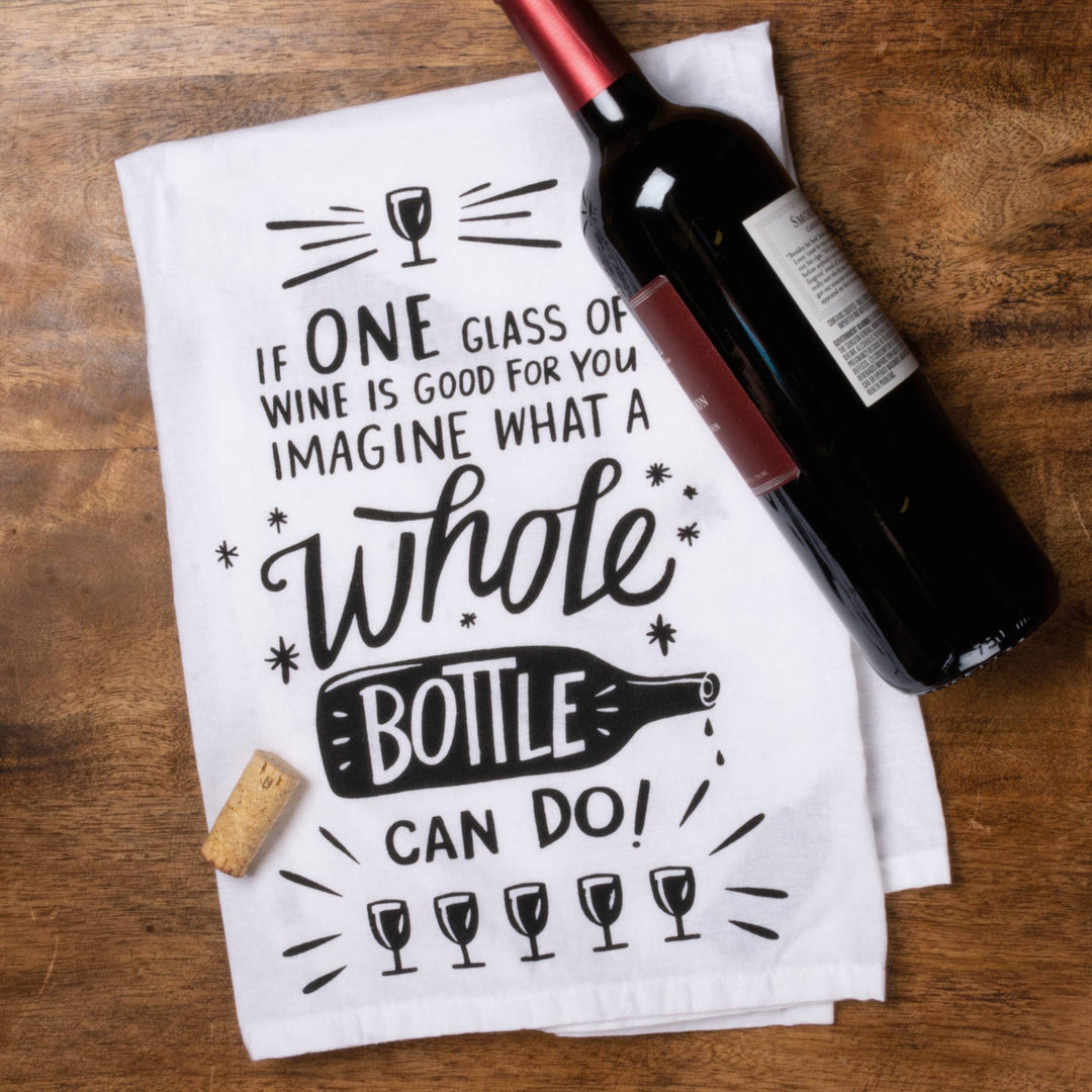 One Glass Of Wine Is Good For You Kitchen Towel - Premium Kitchen Towel from Primitives by Kathy - Just $8.95! Shop now at Pat's Monograms