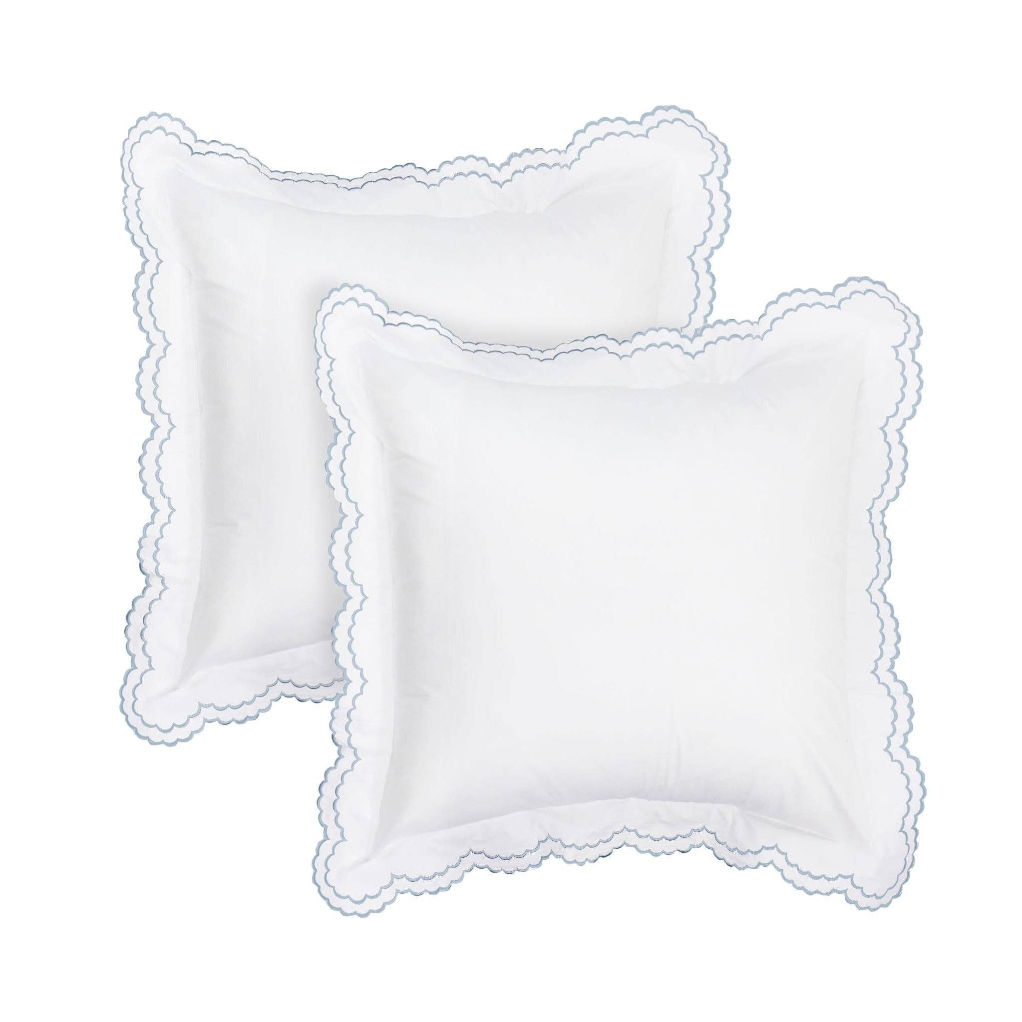 Double Scallop Embroidered Percale Euro Sham Pair - Premium Home Textiles from Mélange Home - Just $48.95! Shop now at Pat's Monograms