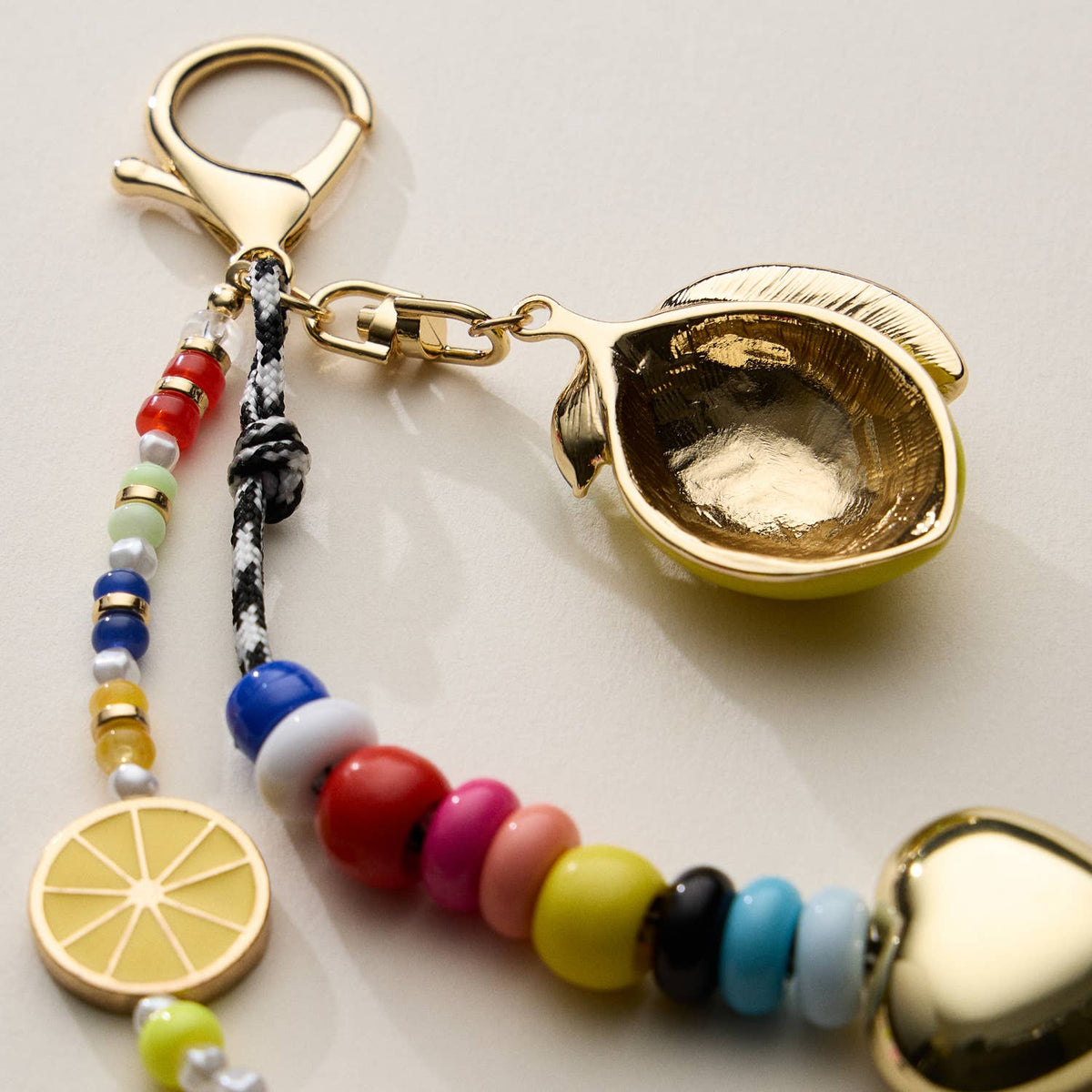 Colorful Lemon Charm Keychain with Enamel Accents — Frem
