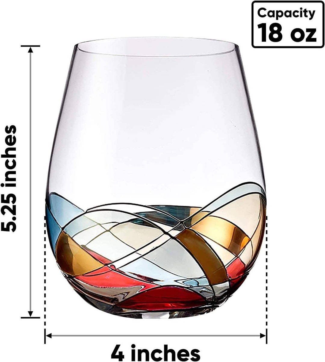 Stemless Wine Glasses Gift Set - Premium drinkware from Bezrat - Just $64.95! Shop now at Pat's Monograms