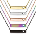 Cutout Heart Bar Necklace - Laser Engraved Personalization - Premium jewelry from WJW - Just $22.95! Shop now at Pat's Monograms