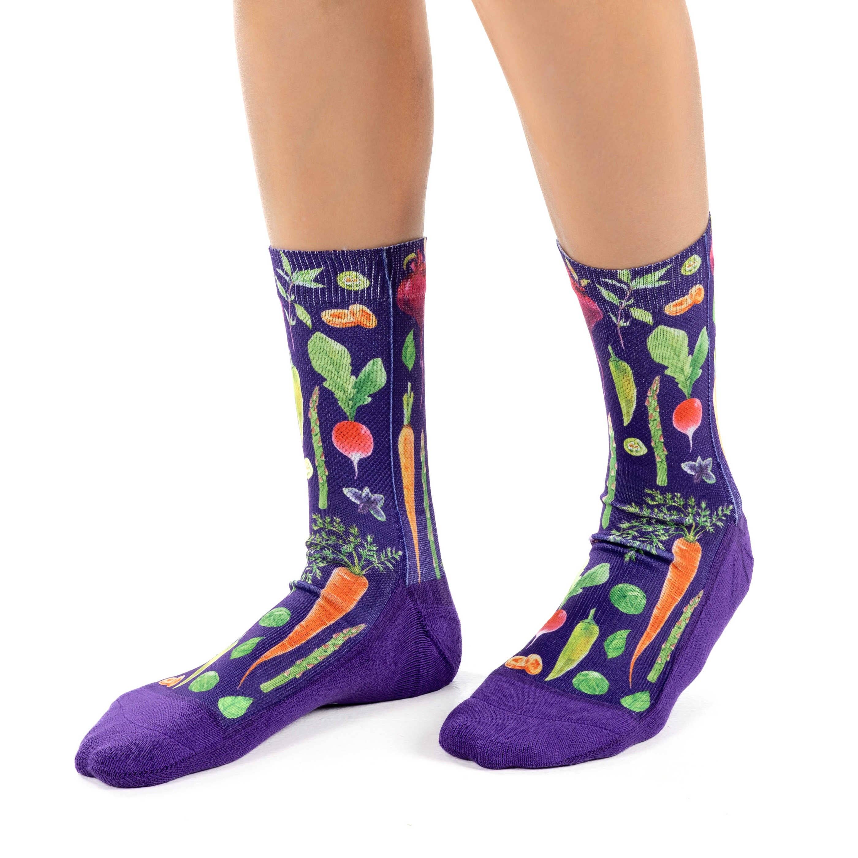Women's Veggies, Purple Socks - Premium Socks from Good Luck Sock - Just $12.95! Shop now at Pat's Monograms