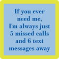 5 Missed Calls | Funny Party Gift | Home Bar Decor - Premium coaster from Drinks on Me - Just $5.50! Shop now at Pat's Monograms