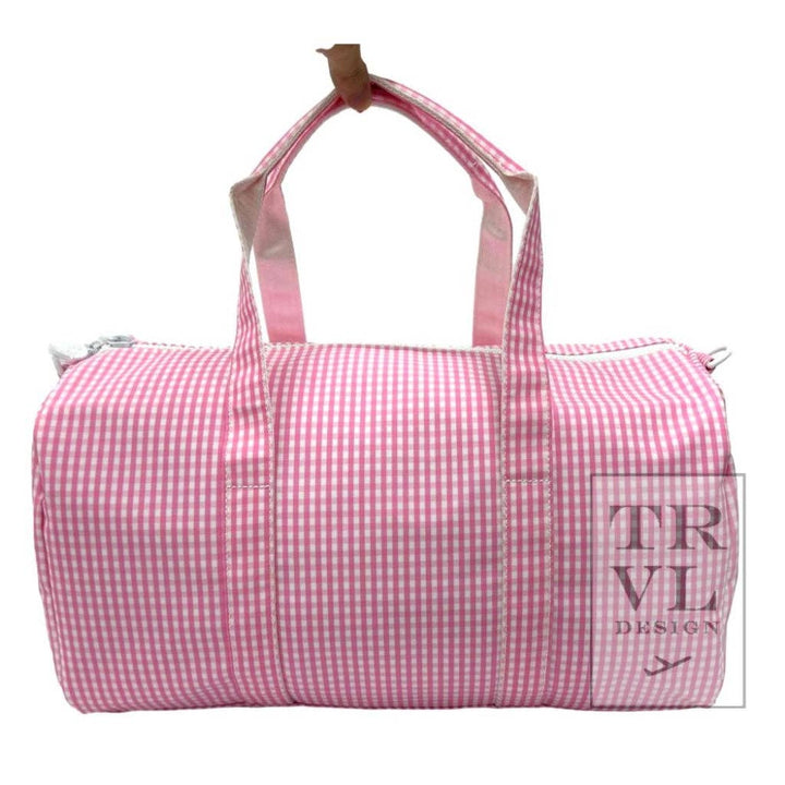 Weekender - Gingham Pink Duffel Bag - Premium  from TRVL Design - Just $84.95! Shop now at Pat's Monograms