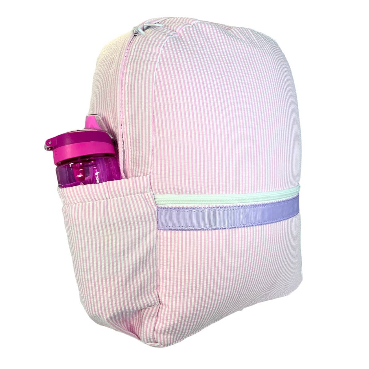 Princess Seersucker Medium Backpack w/ Pocket - Premium Backpack from Mint - Just $34.95! Shop now at Pat's Monograms