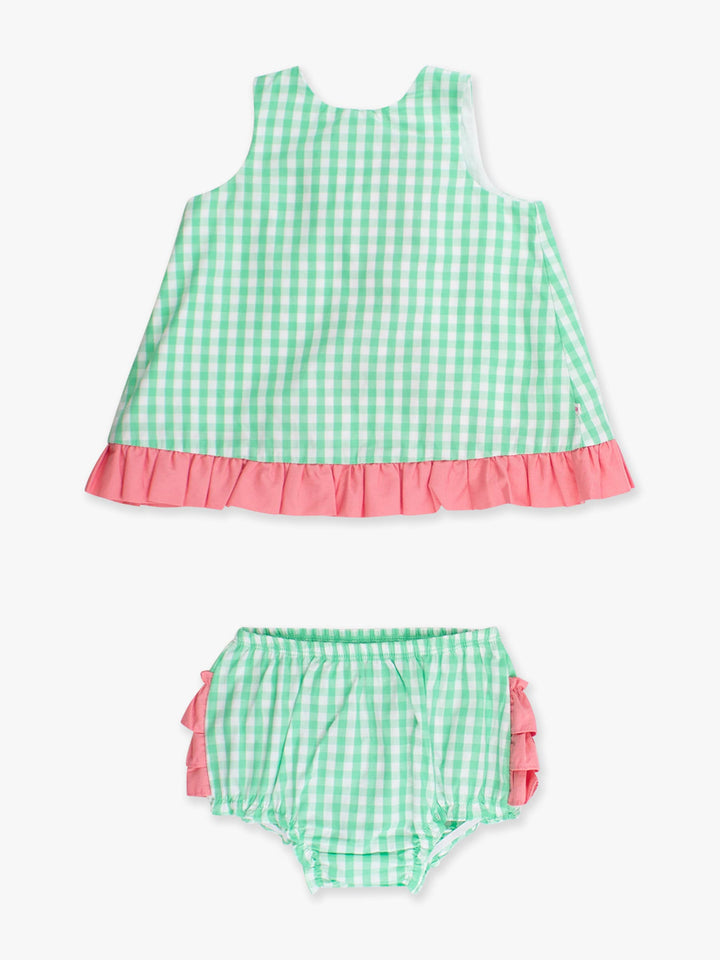 Baby Girls Classic Spring Bud Gingham Ruffle Swing Top & Bloomer Set - Premium Baby & Toddler Outfits from RuffleButts + RuggedButts - Just $45.95! Shop now at Pat's Monograms