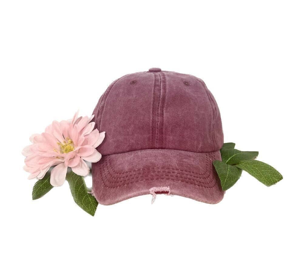 GIRLS Distressed Caps - Premium baseball cap from GRACE+EMMA by Southern Grace - Just $8.95! Shop now at Pat's Monograms