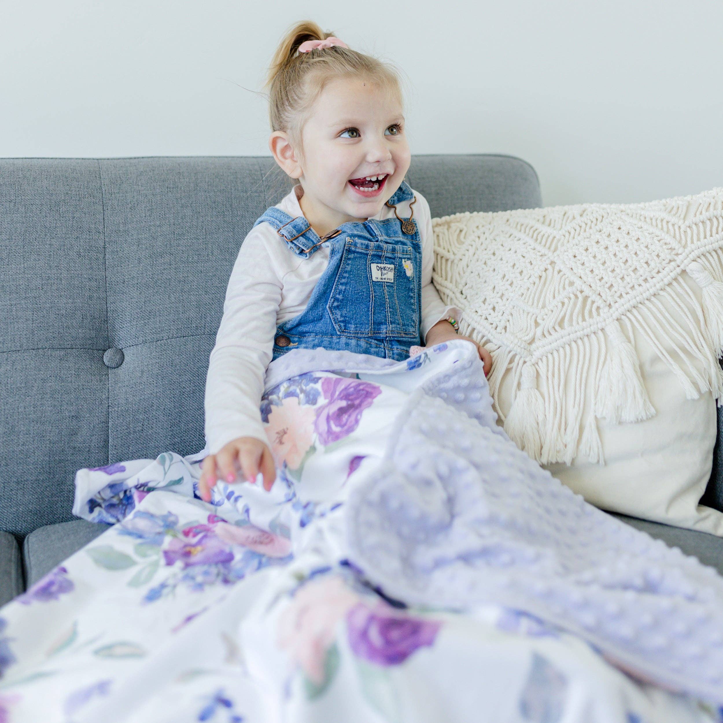 Premium Baby & Toddler Blanket - Purple & Blush Floral - Premium blanket from Honey Lemonade - Just $45.95! Shop now at Pat's Monograms