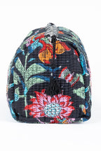 Black Floral print Quilted Cotton Toiletry Bag Set - Premium Cosmetic Bag from LA Soul - Just $42.95! Shop now at Pat's Monograms