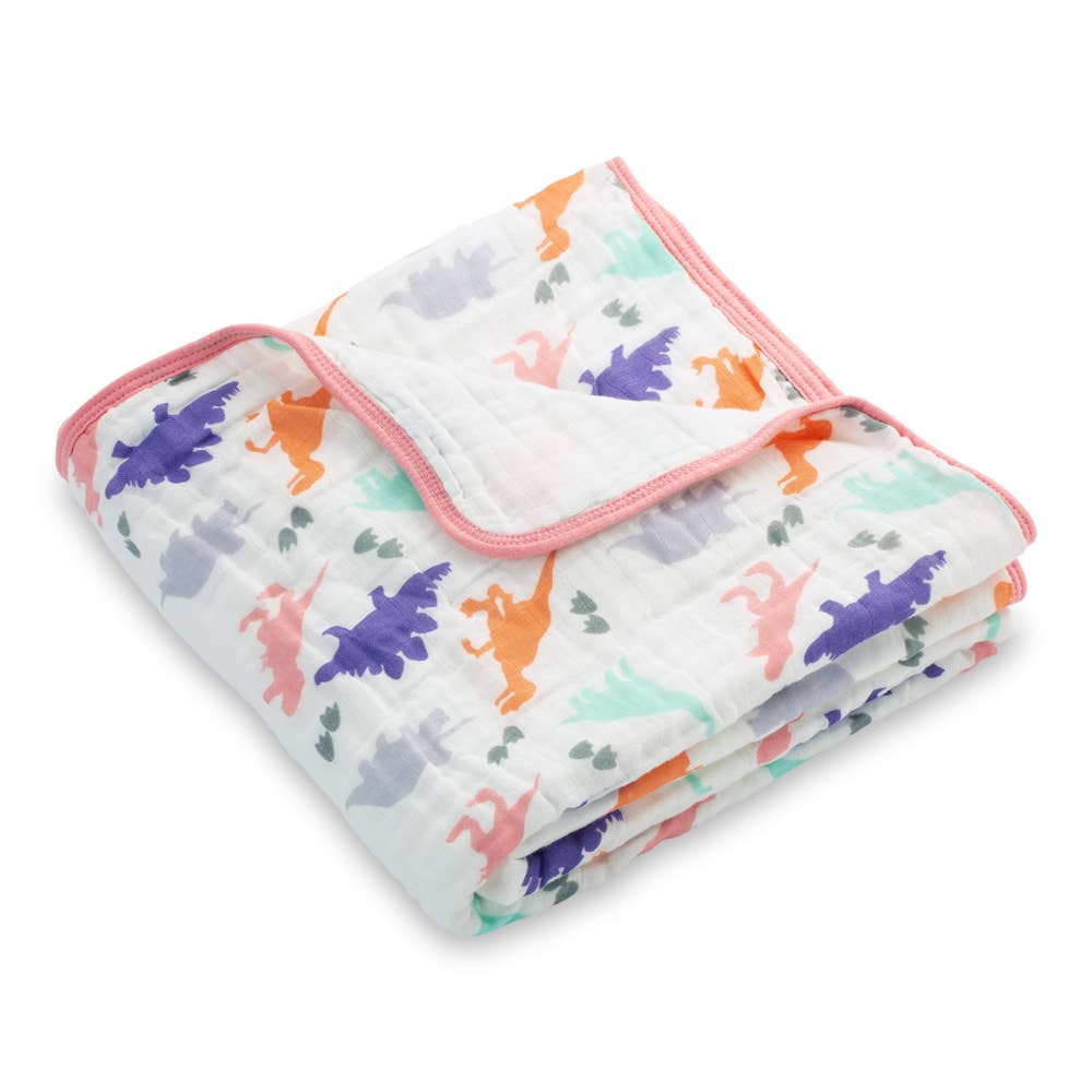 Rawr-Some Girly Baby Toddler Muslin Blanket - Premium Baby Blanket from LollyBanks - Just $29.95! Shop now at Pat's Monograms