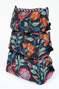 Black Floral print Quilted Cotton Toiletry Bag Set - Premium Cosmetic Bag from LA Soul - Just $42.95! Shop now at Pat's Monograms