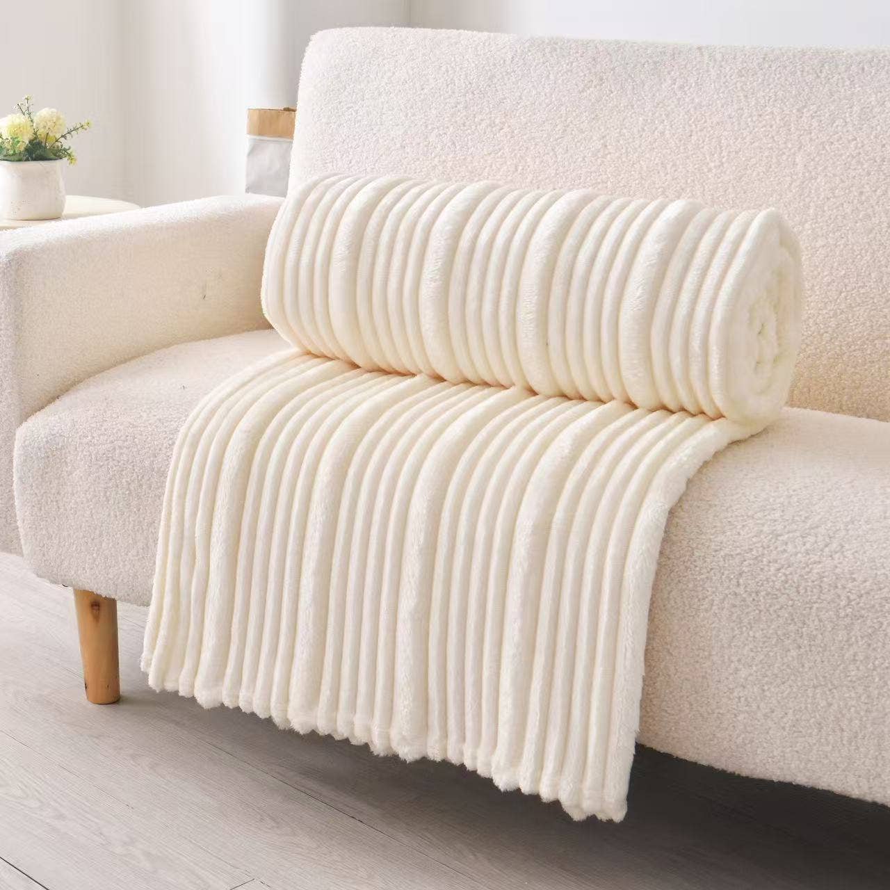 Ultra Soft Ribbed Blanket - Plush Flannel Throw - Premium blankets from FLUFFERY - Just $21.95! Shop now at Pat's Monograms
