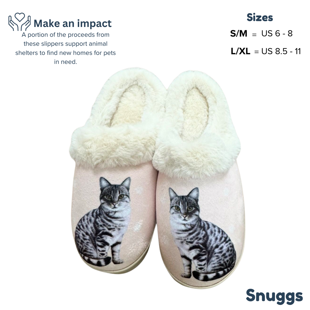 Silver Tabby Cat Snuggs Slipper - Comfy - Pet lovers - Premium houseshoes from E&S Pets - Just $24.95! Shop now at Pat's Monograms